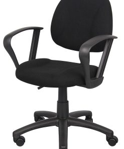Boss Office Products Perfect Posture Ergonomic Fabric Mid-Back Deluxe Office Task Chair With Loop Arms, Black 2