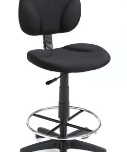 Boss Office Products Stand-Up Fabric Drafting Chair With Back, Black