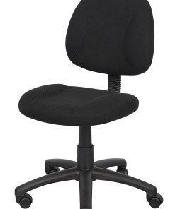 Boss Office Products Perfect Posture Deluxe Ergonomic Fabric Mid-Back Office Task Chair, Black 2