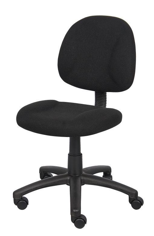 Boss Office Products Perfect Posture Deluxe Ergonomic Fabric Mid-Back Office Task Chair, Black - Image 2