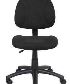 Boss Office Products Perfect Posture Deluxe Ergonomic Fabric Mid-Back Office Task Chair, Black
