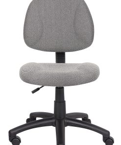Boss Office Products Perfect Posture Deluxe Ergonomic Fabric Mid-Back Office Task Chair, Gray