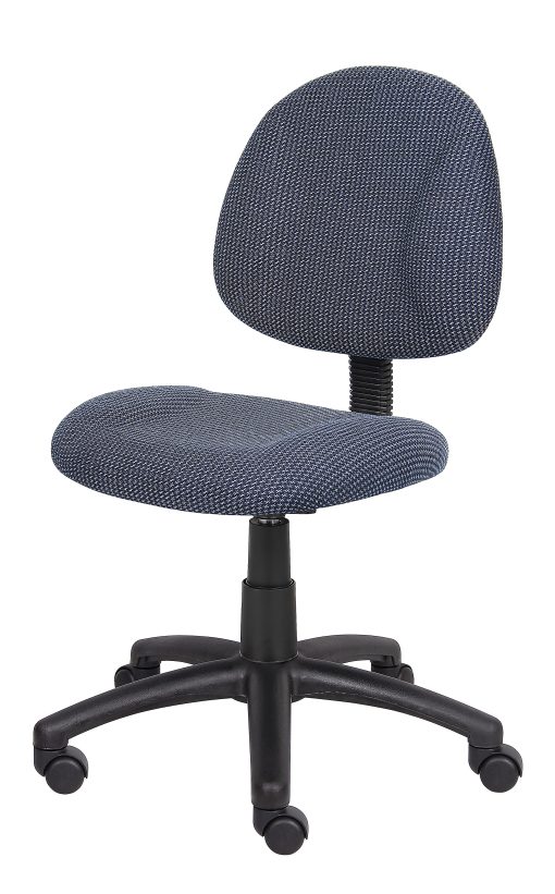 Boss Office Products Perfect Posture Deluxe Ergonomic Fabric Mid-Back Office Task Chair, Blue - Image 2