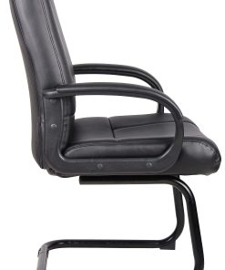 Boss Office Products Caressoftplus Vinyl Mid-Back Guest Chair, Black 2