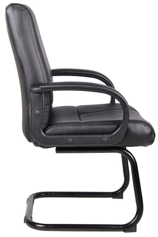 Boss Office Products Caressoftplus Vinyl Mid-Back Guest Chair, Black - Image 2