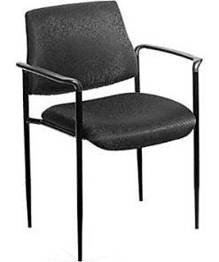 Boss Office Products Square Back Diamond Stacking Chair W/Arm In Black
