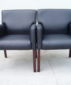 Boss Office Products Caressoft Vinyl Box-Arm Guest Chair, Black 2