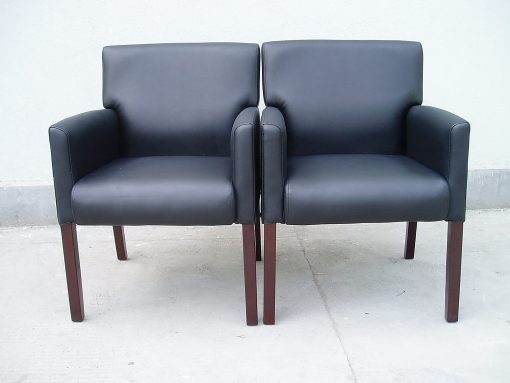 Boss Office Products Caressoft Vinyl Box-Arm Guest Chair, Black - Image 2