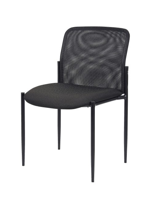Boss Office Products Armless Mesh-Back Stackable Chair, Black - Image 2