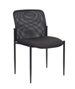 Boss Office Products Armless Mesh-Back Stackable Chair, Black