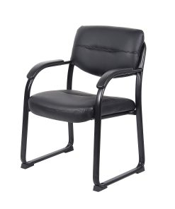 Boss Office Products Bonded Leather Contoured Guest Chair, Black 2