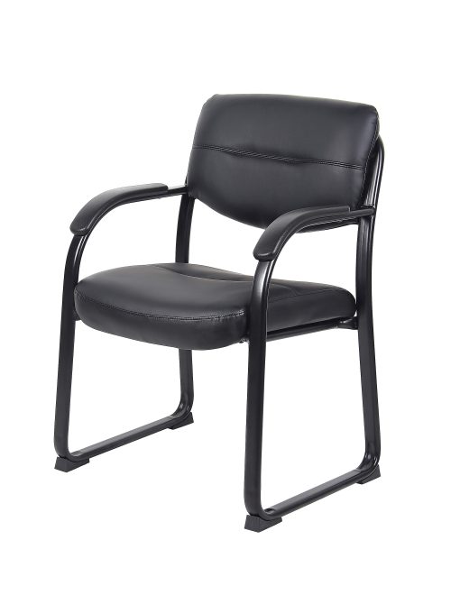 Boss Office Products Bonded Leather Contoured Guest Chair, Black - Image 2