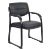 Boss Office Products Medical Stool With Back And Antimicrobial Vinyl, Black/Chrome 3