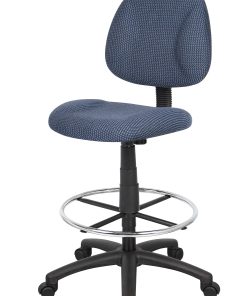 Boss Office Products Drafting Stool, No Arms, Blue/Chrome, B1615-BE 2