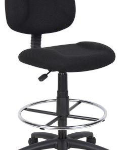 Boss Office Products Ergonomic Works Adjustable Drafting Chair Without Arms, Black/Chrome 2
