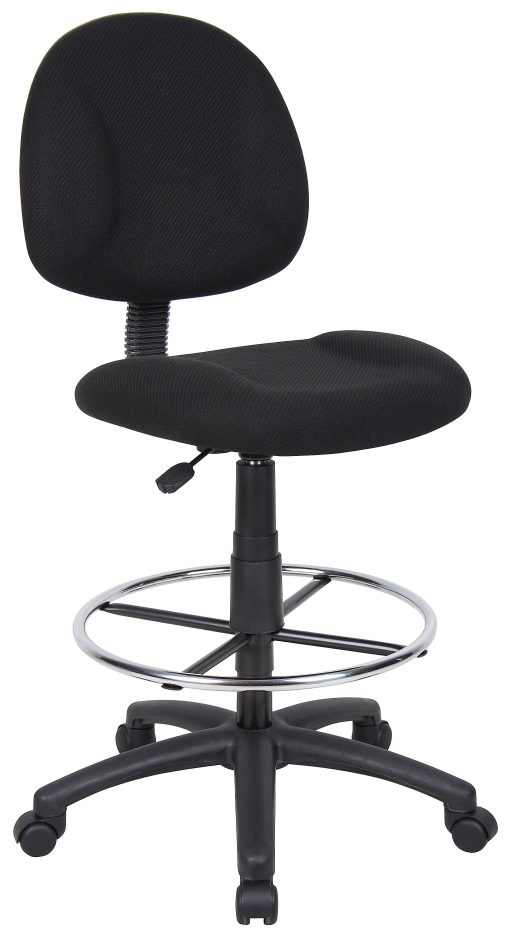 Boss Office Products Ergonomic Works Adjustable Drafting Chair Without Arms, Black/Chrome - Image 2