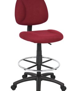 Boss Office Products Drafting Stool, No Arms, Burgundy/Chrome, B1615-BY 2