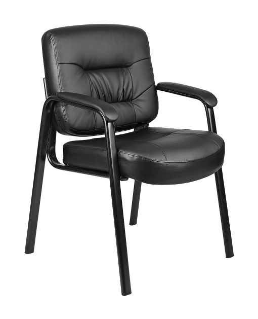 Boss Office Products LeatherPlus™ Bonded Leather Mid-Back Guest Chair, Black - Image 2