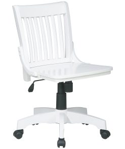 OSP Designs Armless Wood Bankers Chair, White 2