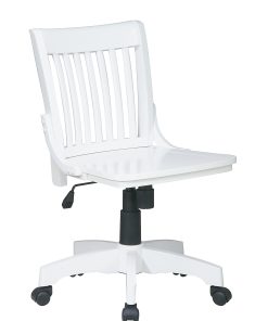 OSP Designs Armless Wood Bankers Chair, White