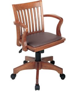 Office Star OSP Designs Deluxe Bankers Chair, Brown/Fruitwood 2