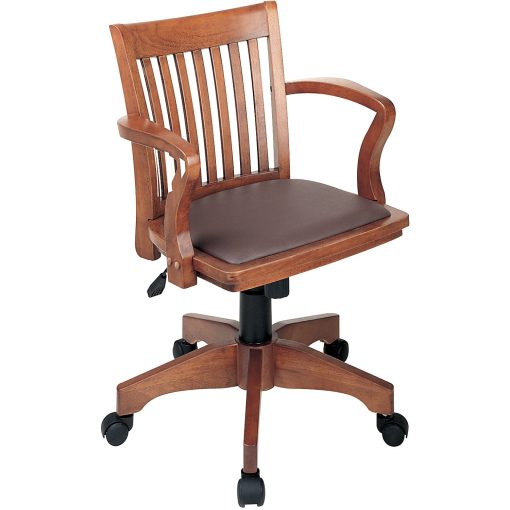 Office Star OSP Designs Deluxe Bankers Chair, Brown/Fruitwood - Image 2