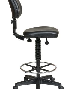 Office Star Sculptured Seat and Back Vinyl Drafting Chair with Adjustable Foot ring 2