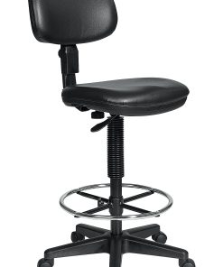 Office Star Sculptured Seat and Back Vinyl Drafting Chair with Adjustable Foot ring
