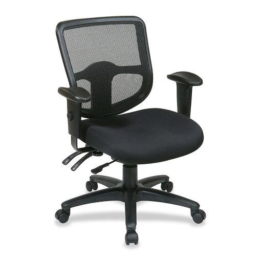 Office Star™ Pro Line II Pro Grid Ergonomic Task Chair With Adjustable Arms, Coal - Image 2