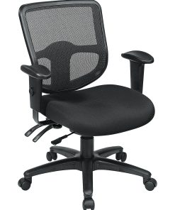 Office Star™ Pro Line II Pro Grid Ergonomic Task Chair With Adjustable Arms, Coal