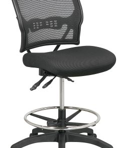 Office Star™ SPACE Deluxe Ergonomic Air Grid/Mesh Armless Drafting Chair, Black 2