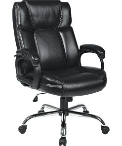 Office Star™ Work Smart™ Faux Leather High-Back Big & Tall Chair, Black 2