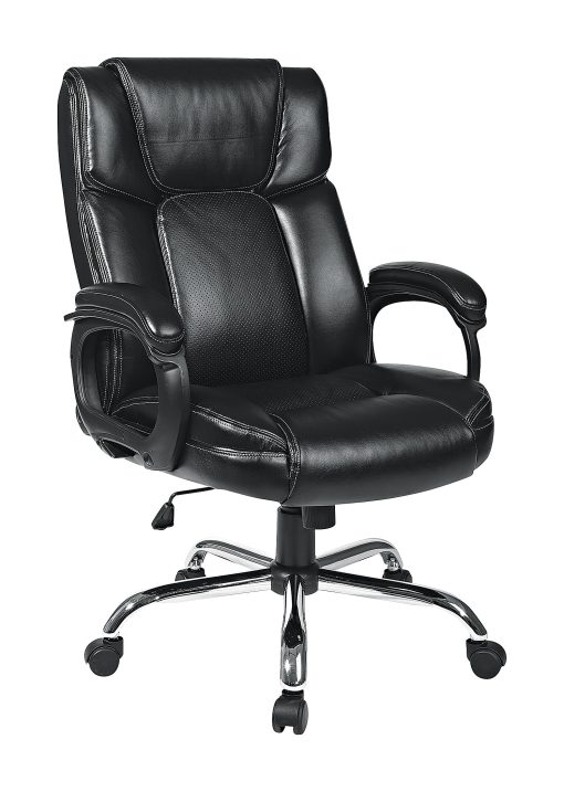 Office Star™ Work Smart™ Faux Leather High-Back Big & Tall Chair, Black - Image 2