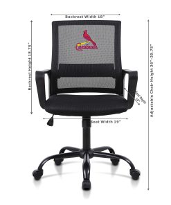 Imperial MLB Mesh Mid-Back Task Chair, St. Louis Cardinals 2