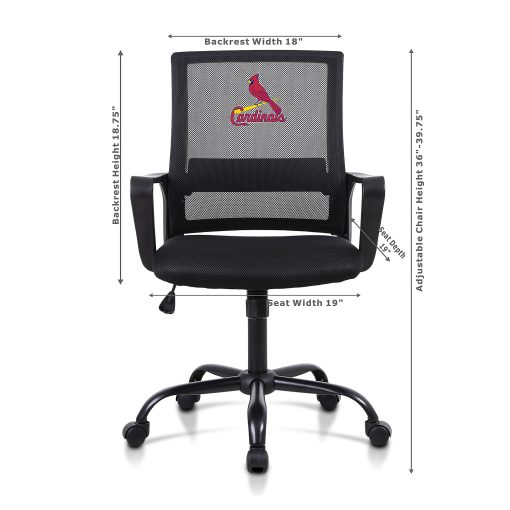 Imperial MLB Mesh Mid-Back Task Chair, St. Louis Cardinals - Image 2