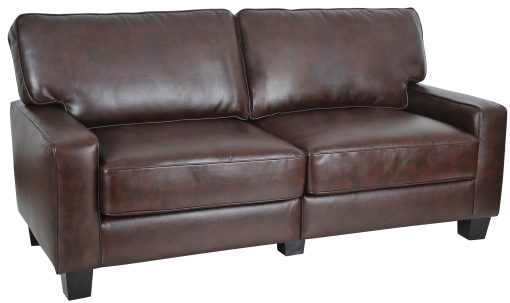 Serta® RTA Monaco Bonded Leather Sofa, 72"W, Brown - Image 2