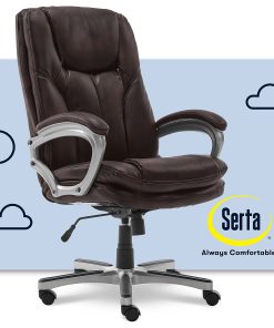 Serta® Benton Big And Tall High-Back Chair, Roasted Chestnut/Silver 2