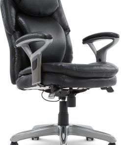 Serta® Anniston Ergonomic Mid-Back Office Chair, Smooth Black