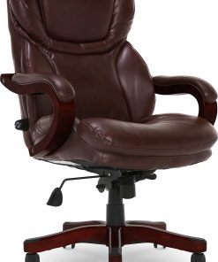 Serta® Conway Big & Tall Bonded Leather High-Back Office Chair, Brown