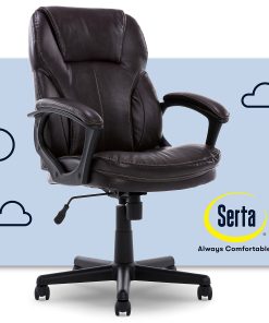 Serta® Puresoft™ Bonded Leather Manager Office Chair, Roasted Chestnut Brown 2