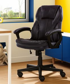 Serta® Puresoft™ Bonded Leather Manager Office Chair, Roasted Chestnut Brown