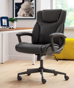 Serta® Connor Office Chair, Bonded Leather, Black