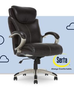 Serta Dayton Big and Tall Executive Office Chair with AIR Technology, Roasted Chestnut/Silver 2
