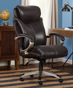 Serta Dayton Big and Tall Executive Office Chair with AIR Technology, Roasted Chestnut/Silver