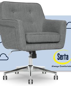 Serta® Ashland Mid-Back Office Chair, Winter River Gray/Chrome 2