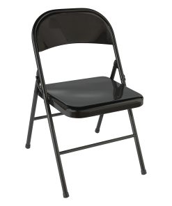 Realspace® Metal Folding Chairs, Black, Set Of 4 Chairs 2