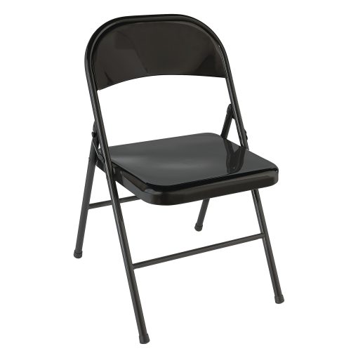 Realspace® Metal Folding Chairs, Black, Set Of 4 Chairs - Image 2