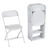Cosco Classic Collection Resin Folding Chair, White/White, Pack Of 8