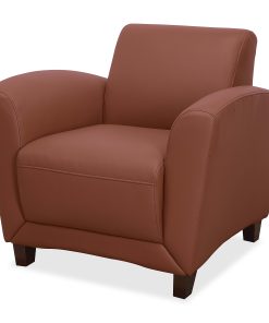 Lorell® Accession Bonded Leather Reception Club Chair, British Tan 2