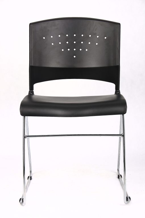 Boss Office Products Stack Chairs in Black, Set of 5 - Image 2